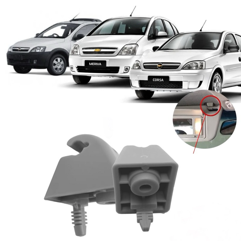 Par de Presilha Suporte do Quebra-Sol Novo Corsa 2002 a 2012 Montana 2004 a 2010 Meriva em Oferta na Shopee