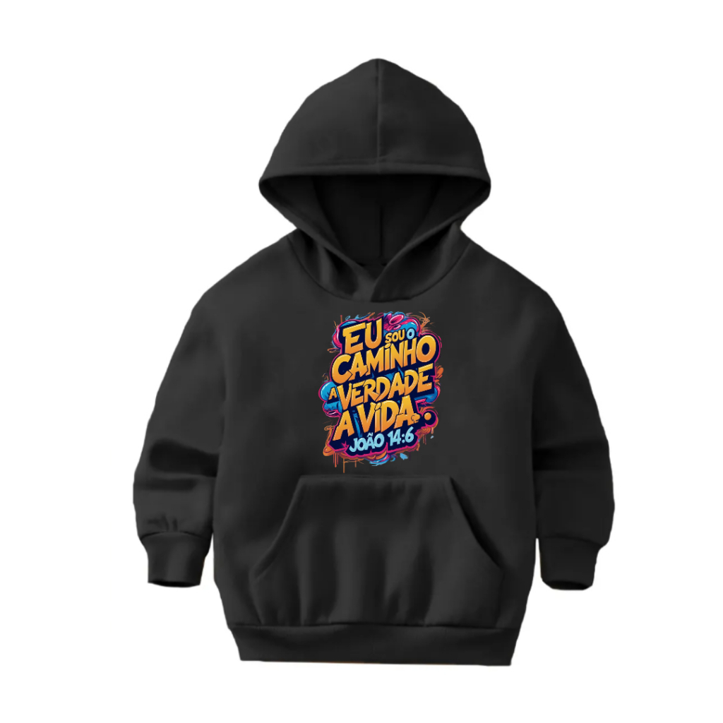Moletom Infantil João14.6 Blusa Canguru Frio Básico Casaco Feminino Masculino Flanelado Algodão