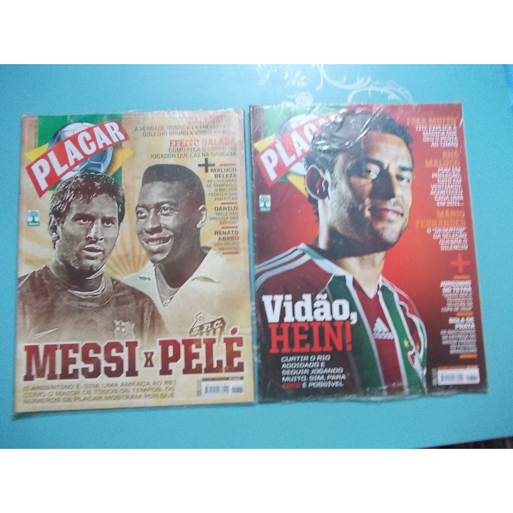 Placar (Kit de 2) Messi X Pelé. Vidão, Hein! Fred. Bola De Prata.Renato Abreu Efeito Balada + Maluco Beleza. Penta Ao Ti