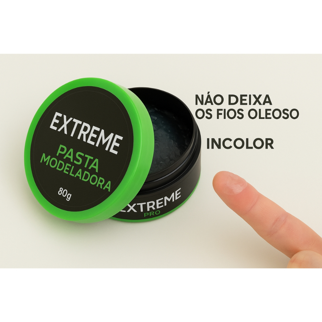 Pomada Modeladora Incolor Cabelo Fixação Forte Extreme 80g - Controla o frizz