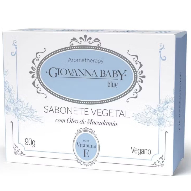 Kit 6un Sabonete em Barra Vegetal Blue Giovanna Baby vegano Blue 90G