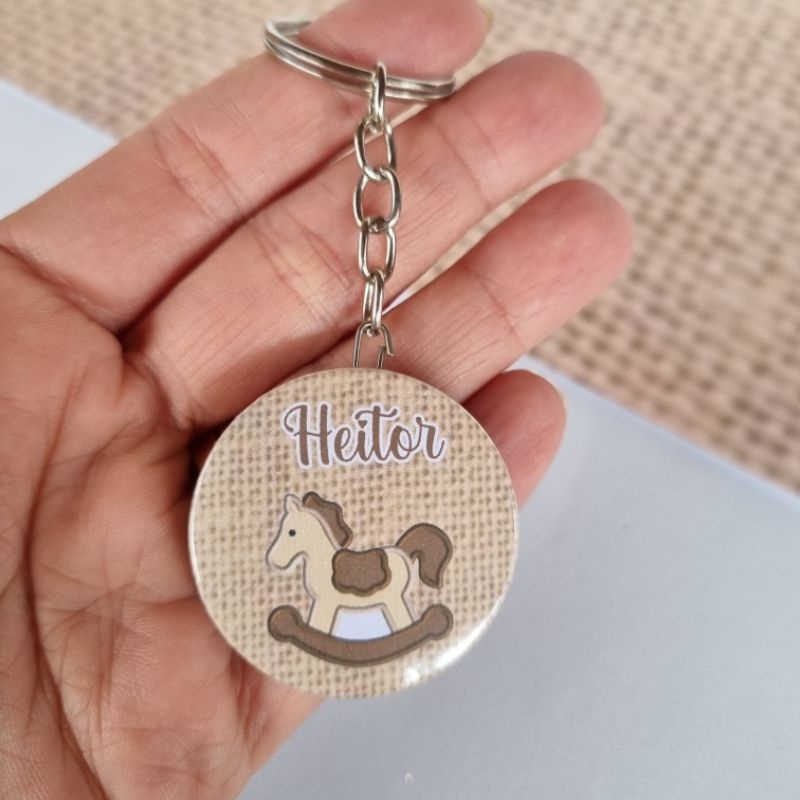 ENVIO RÁPIDO kit Lembrancinha Maternidade Cavalinho Chaveiros Personalizados Aniversário Nascimento do bebê