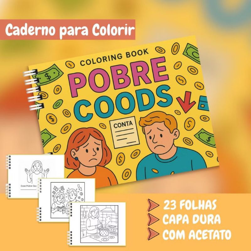 Livro de Colorir Adulto Pobre Coods/ 23 páginas, folhas de 120G ENVIO IMEDIATO