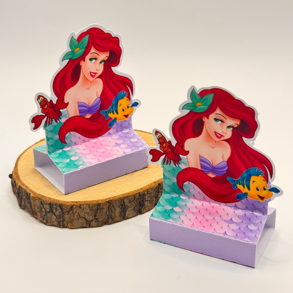 20 porta bis SEM NOME de PRONTA ENTREGA lembrancinha de aniversário porta doces tema pequena sereia caixa