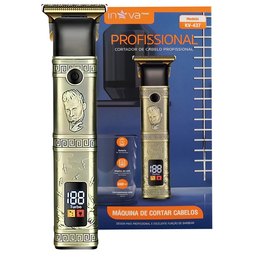 Aparador de Pelos para Barba Cabelo Corpo modo Tubo Original Inova Prime