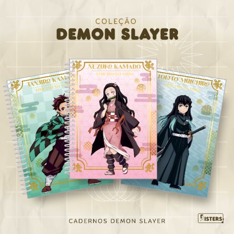 coleção caderno anime demon slayer kimetsu no yaiba