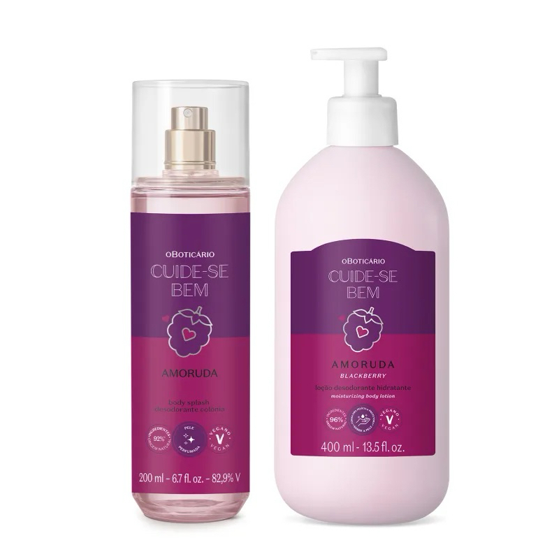 Combo O Boticario Cuide-se Bem Amoruda: Body Splash 200ml + Loção Corporal 400ml