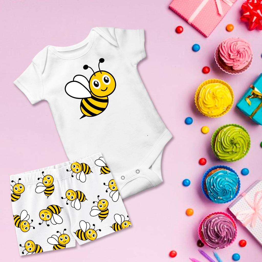 Conjunto Verão Pijama bebê infantil tema Abelha em Oferta na Shopee