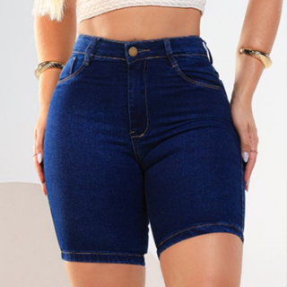 Bermuda Meia Coxa Feminina destroyer Cintura Alta Modelagem levanta bumbum com Lycra em Oferta na Shopee