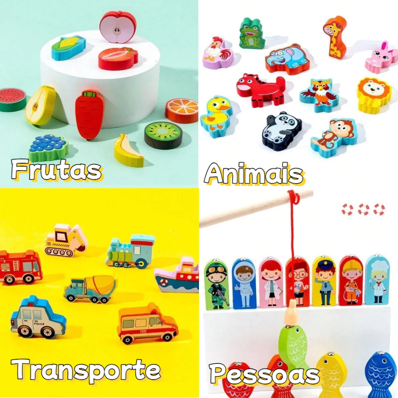 Brinquedo Magnético Montessori Quebra-Cabeça Alfanumérico de Madeira — foto 9