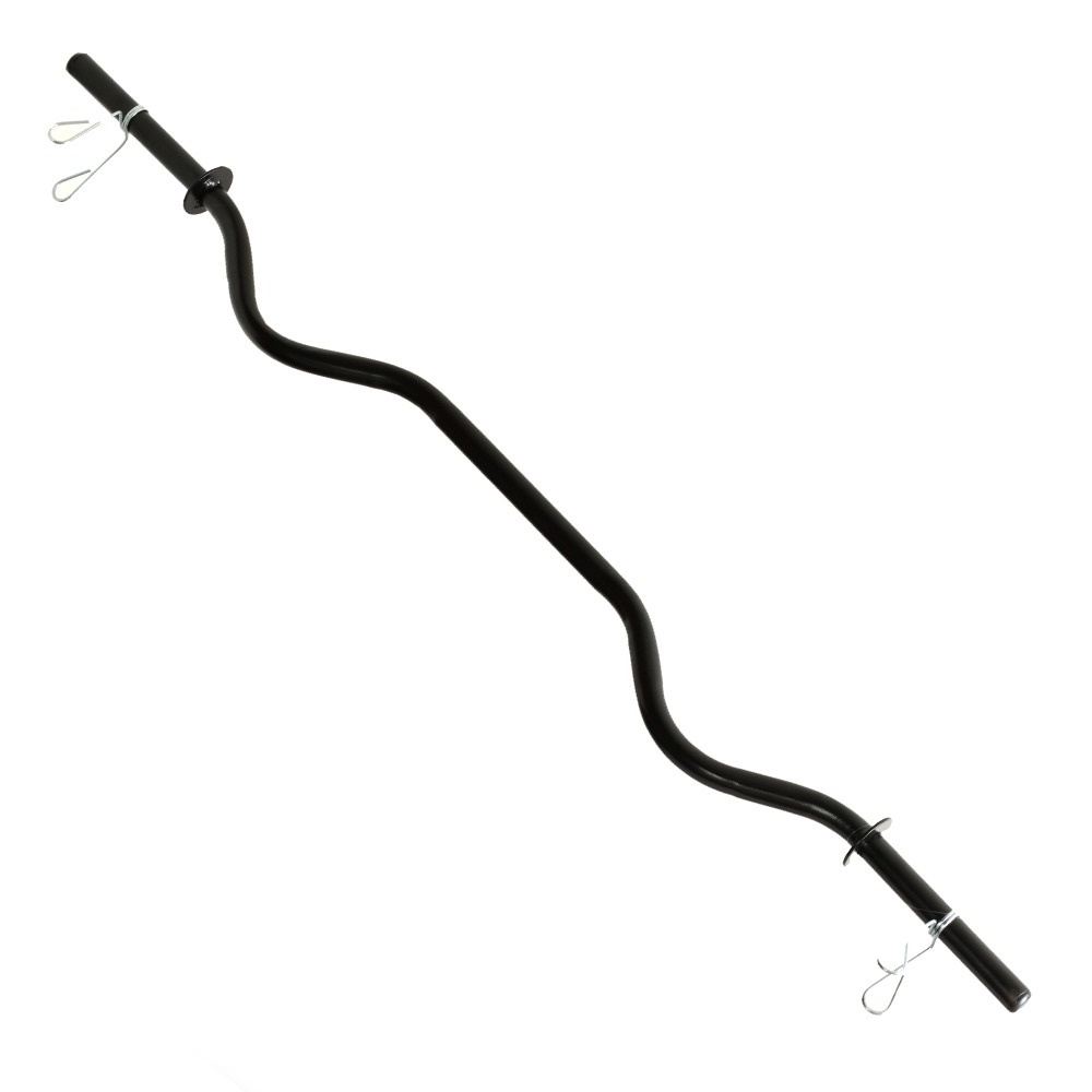 Barra W Oca 120cm + Presilhas Academia Treino Musculação Exercicios Fitness