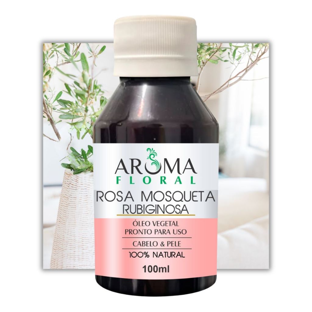 Óleo Vegetal Rosa Mosqueta 100% Puro Anti Estrias Celulites Clareador Manchas Pele 100ml