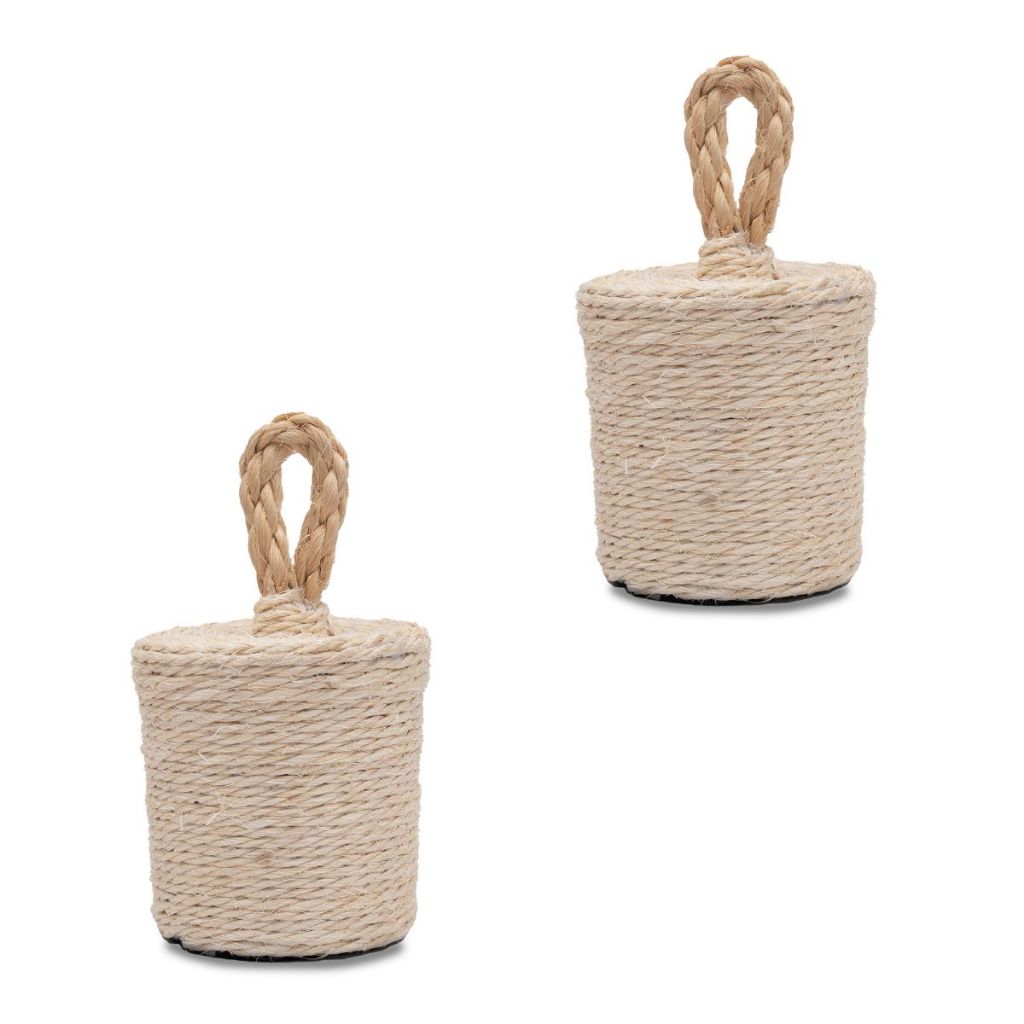 Kit 2x 3x 4x Peso de Porta Cimento 1kg IOWOX Corda Sisal Redondo Trava Segura Decorativa Cilíndrica.