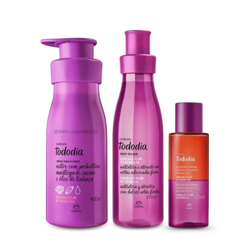 Combo Ameixa e Flor de Baunilha (Body Splash + Hidratante + Óleo Corporal) - Natura | ORIGINAIS