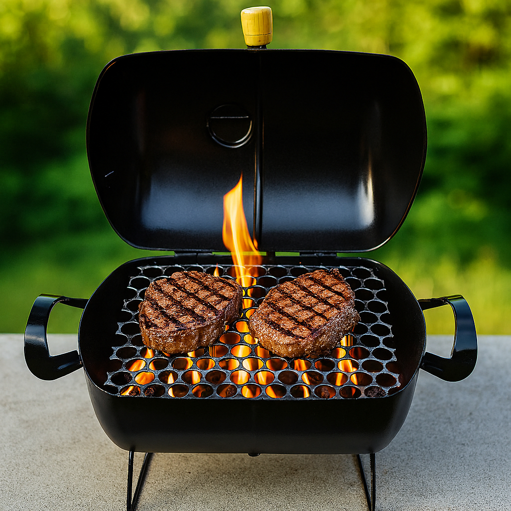 Churrasqueira Portátil Bafo Carvão com Tampa Para Casa Camping Pesca Apartamento em Oferta na Shopee