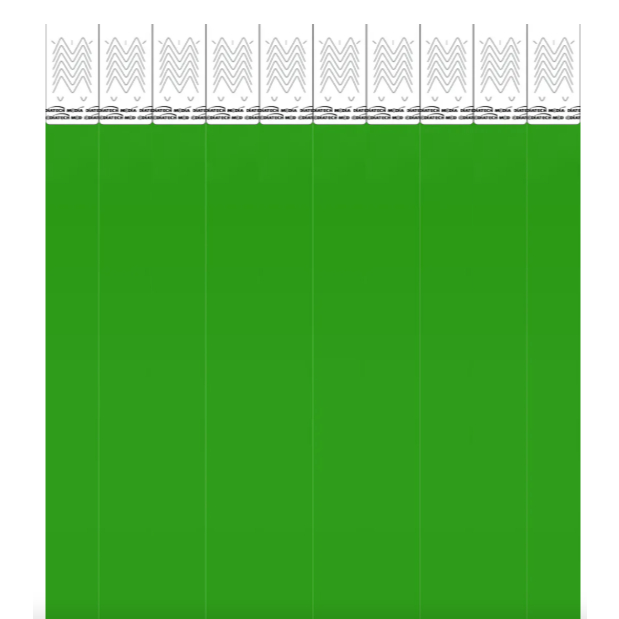Pulseira de Identificação Verde Nylon Laser - 100 Folhas