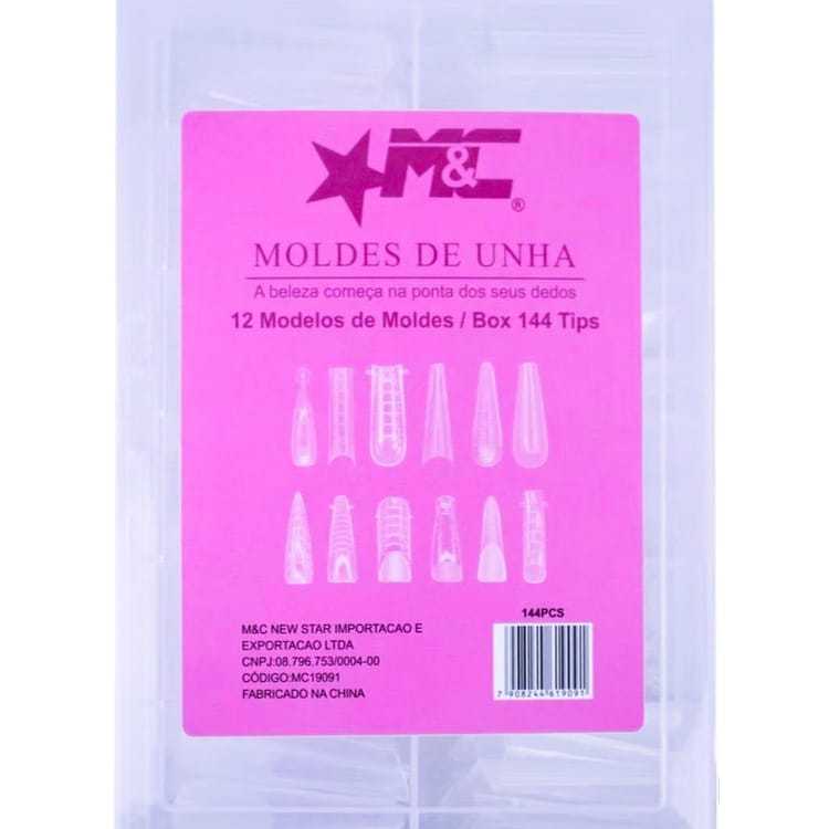 Kit 12 Modelos Formatos Molde F1 Unhas Acrigel 144UN M&C Lançamento em Oferta na Shopee
