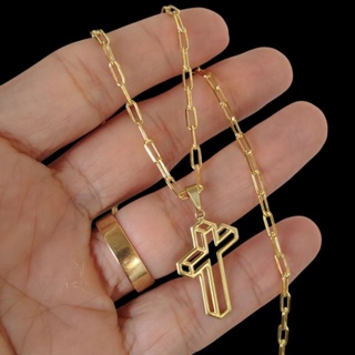 Corrente Cordão Masculino Moeda Antiga 100% Cadeado Alongado 3mm com Pingente em Oferta na Shopee