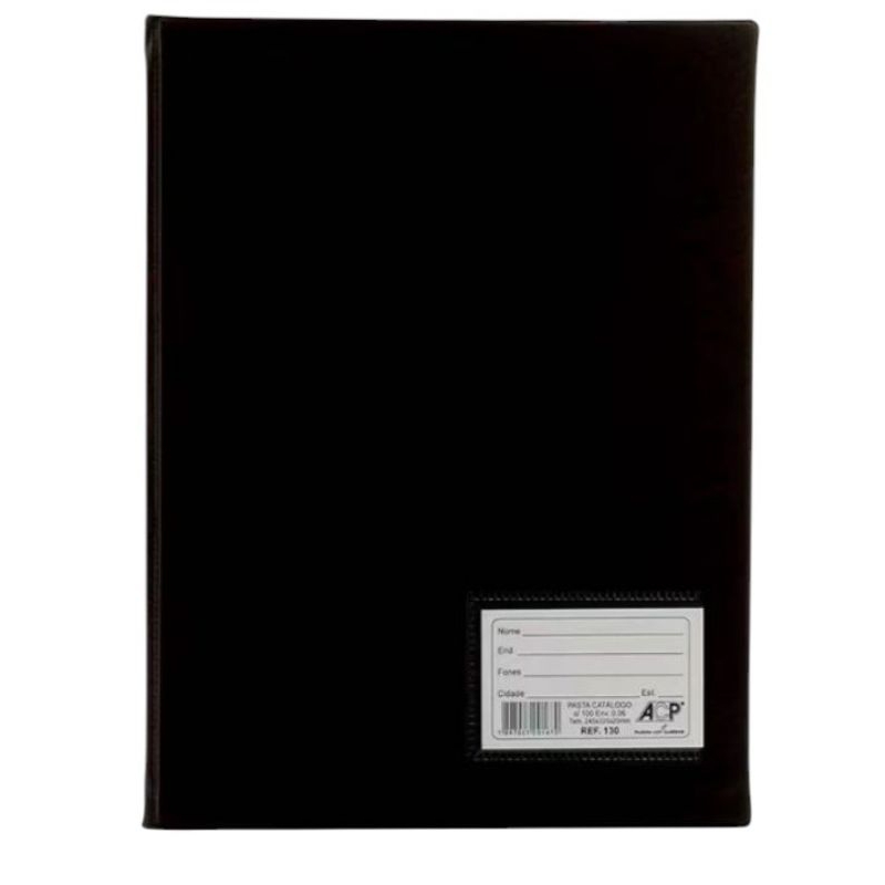 Pasta catálogo com 50 envelopes preta
