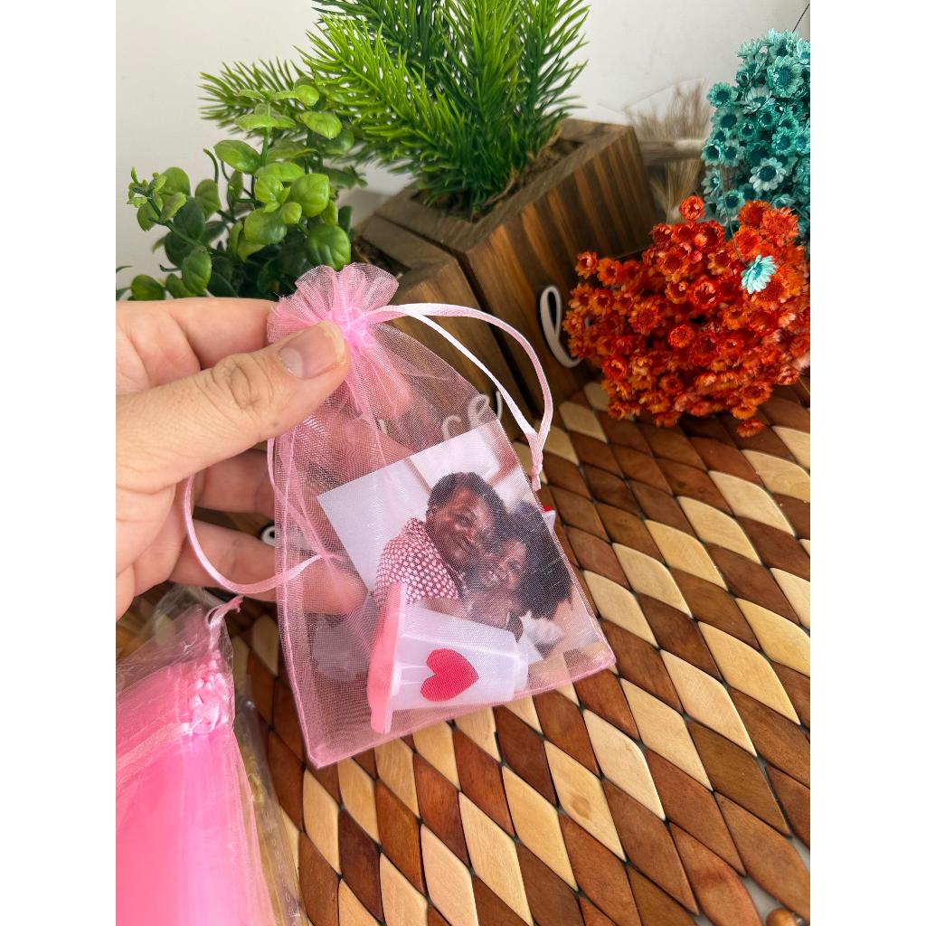 Kit Monóculo com Fotinha + Foto Impressa 6x8cm + Saquinho de Organza Personalizado
