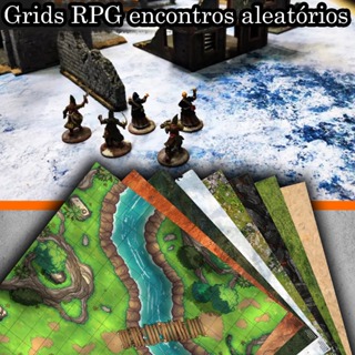 Grids Battlemap encontros aleatórios em tecido para RPG Dungeons and Dragons em Oferta na Shopee