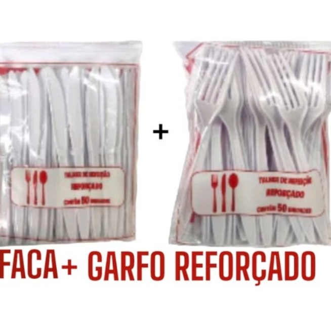 KIT GARFO + FACA DESCARTÁVEL REFEIÇÂO REFORÇADO PARA CHURRASCO FESTA em Oferta na Shopee