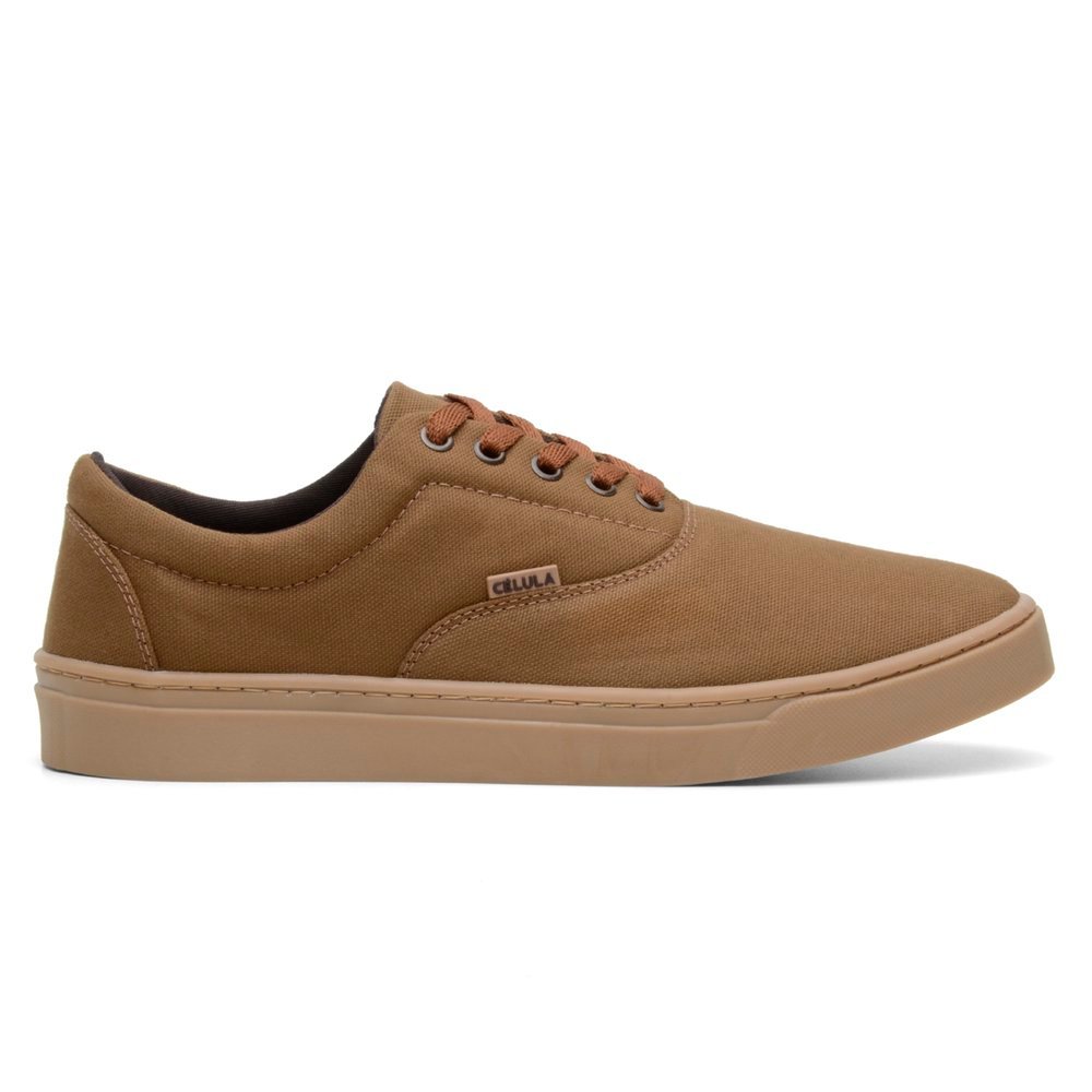 Tênis Casual Lona Masculino Confortável College Célula Camel Caramelo em Oferta na Shopee