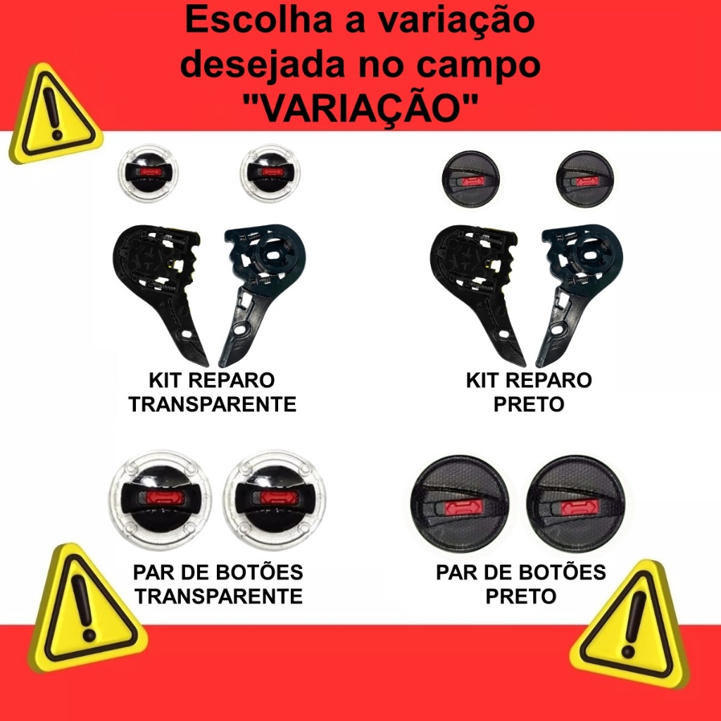 Kit Reparo Botão Fixação Viseira Ls2 Ff358 Helt Strada Fw3 Gt Texx Mormaii