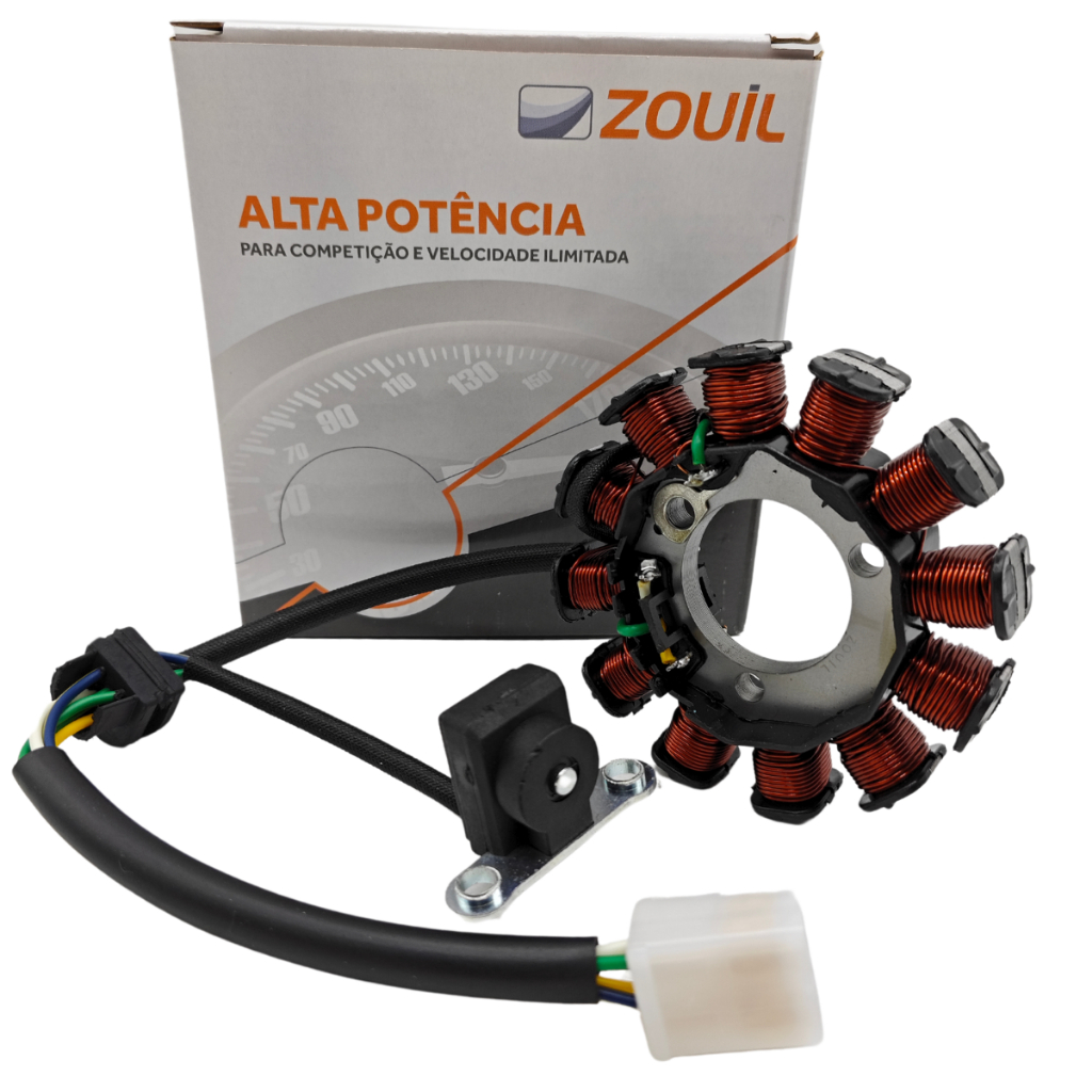 Estator gerador Zouil Cg 125 Fan KS/ES 2009 até 2015 com bobina de pulso em Oferta na Shopee