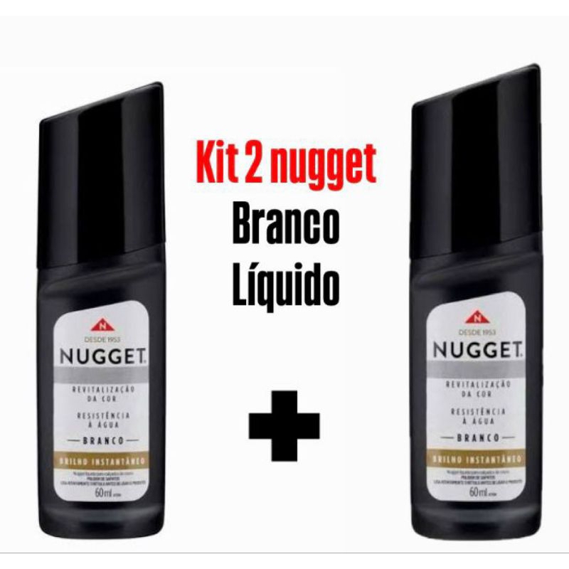 Kit 2 Nugget Líquido Super Branca 60ml - Brilho Instantâneo para Tênis e Couro Branco