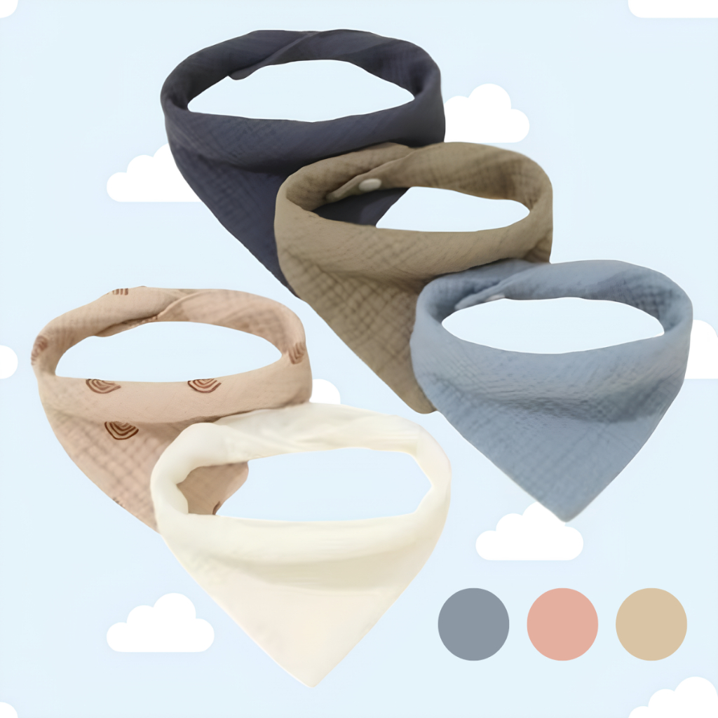 Kit 5 Babador Bandana Bebê Infantil Algodão Casual em Oferta na Shopee