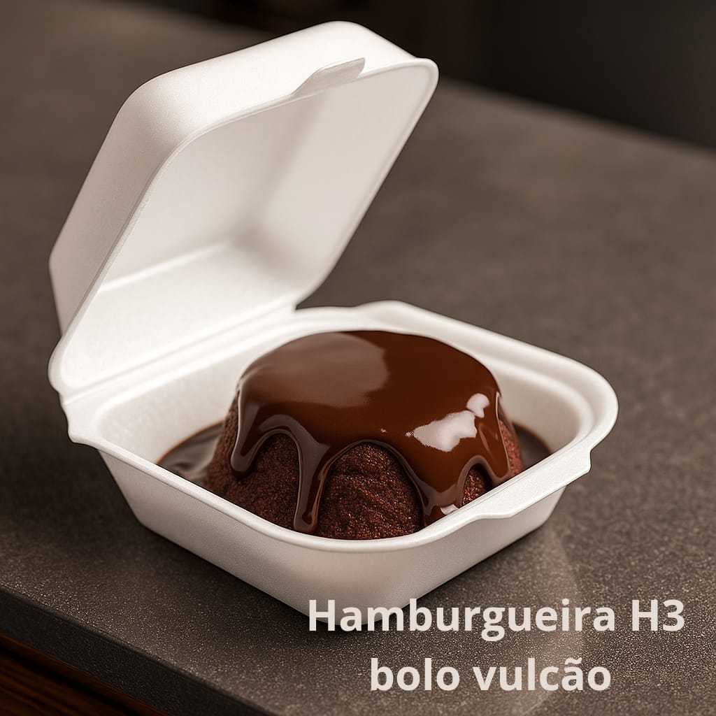 hamburgueira de isopor H3 p/ Delivery com 50,100,200 unidades