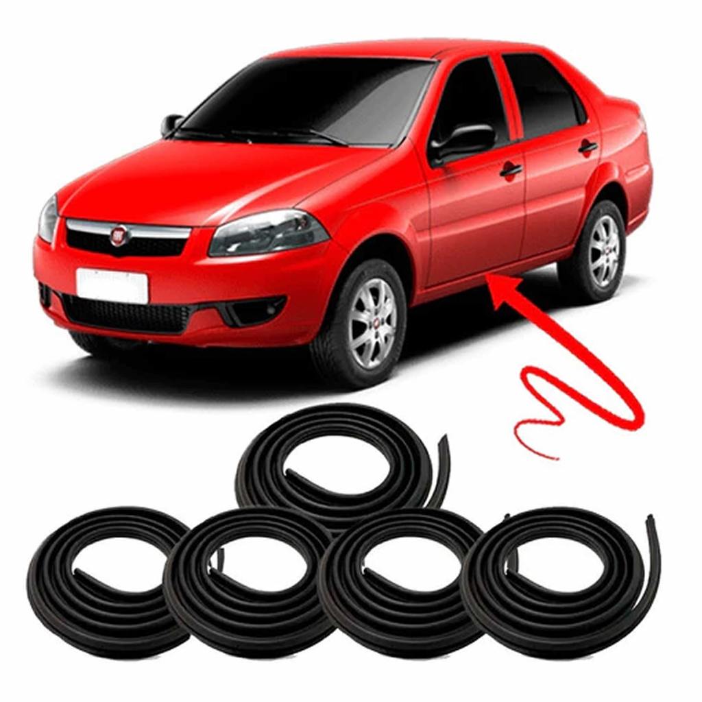 Kit Borrachas de Porta e Porta Malas Palio Attractive Grand Siena Dianteiras e Traseiras em Oferta na Shopee