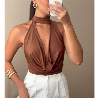 Blusa Feminina Gola Boba Choker Estilosa Regata Suplex Light Moda Gringa Verão Elegante Tendência em Oferta na Shopee