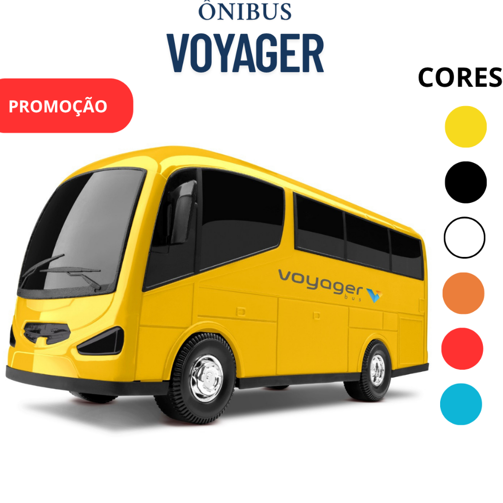 Brinquedo Onibus De Brinquedo Voyager Bus Roma Varias Cores Carrinho Carro Pra Criança Infantil Menino Menina Promoção