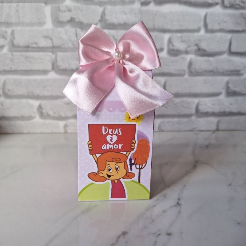 Kit Festa 10 Caixas Milk 3 Tres Palavrinhas Rosa Lembrancinhas Festa infantil Aniversário Personalizadas Pegue e Monte
