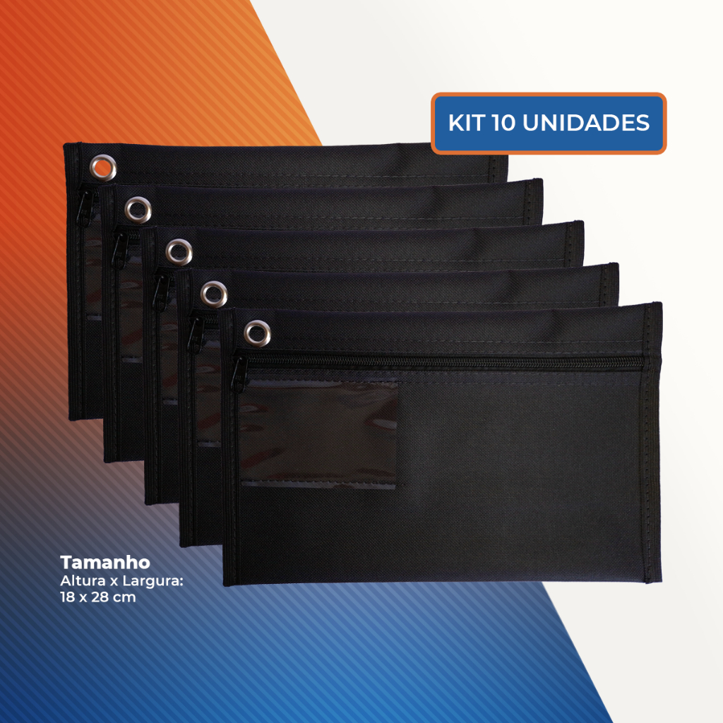 10 Malotes 28x18cm de Nylon | Pasta Organizadora de Documentos para Escritório, Loja e Contabilidade