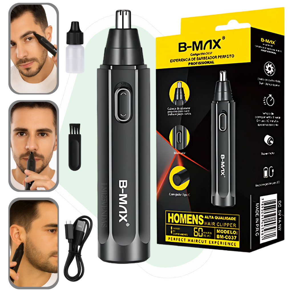 Aparador De Pelos do Nariz Orelha Recarregavel Usb
