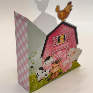 Porta guardanapo personalizados fazendinha aquarela menina ROSA SEM NOME centro de mesa pegue e monte em Oferta na Shopee