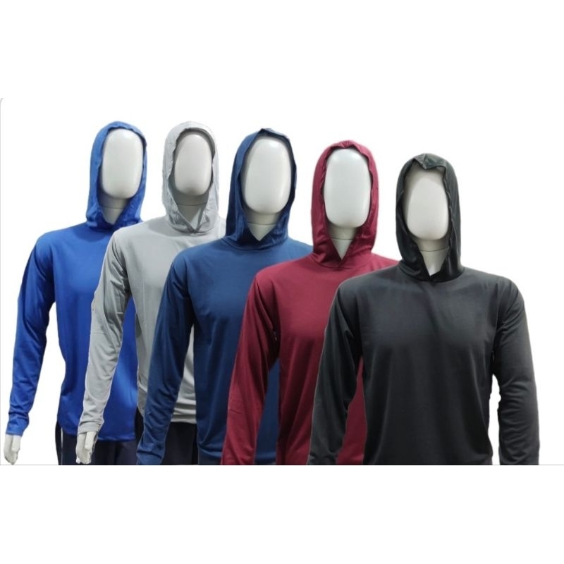 kit 5 camisas manga longa com capuz malha poliéster casual lisa REF -2022 em Oferta na Shopee