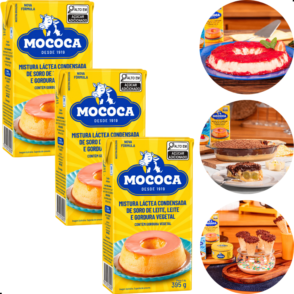 KIT 3x Mistura Láctea Condensada Mococa P/ Doces e Receitas - 395 gramas