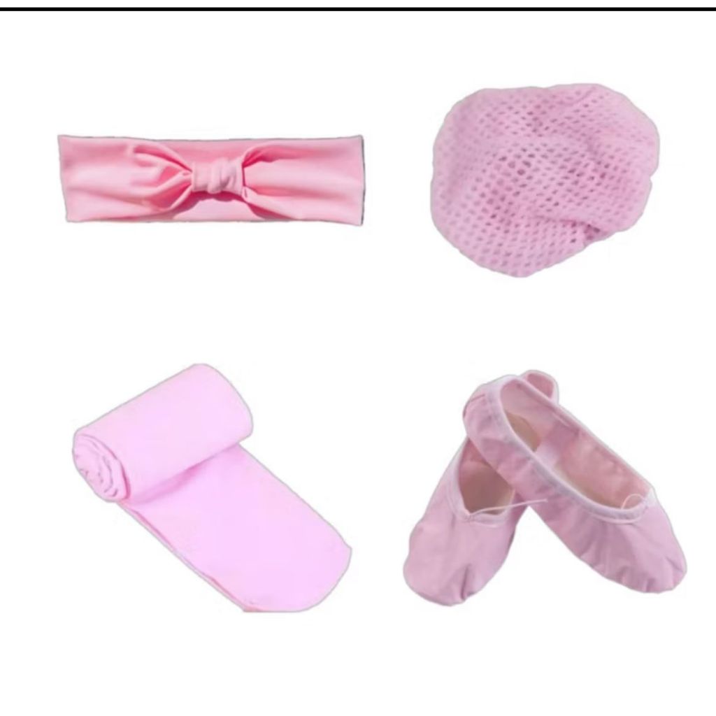 Kit Ballet Acessórios/ Faixinha + Redinha + Sapatilha + Meia calça (infantil)  *ENVIO IMEDIATO* 🚚