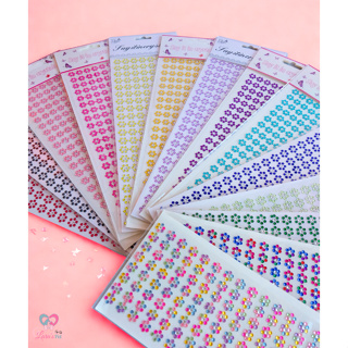 Cartela de Brilho Adesivo para Pet - 3 unidades com 160 adesivos - Cores variadas em Oferta na Shopee