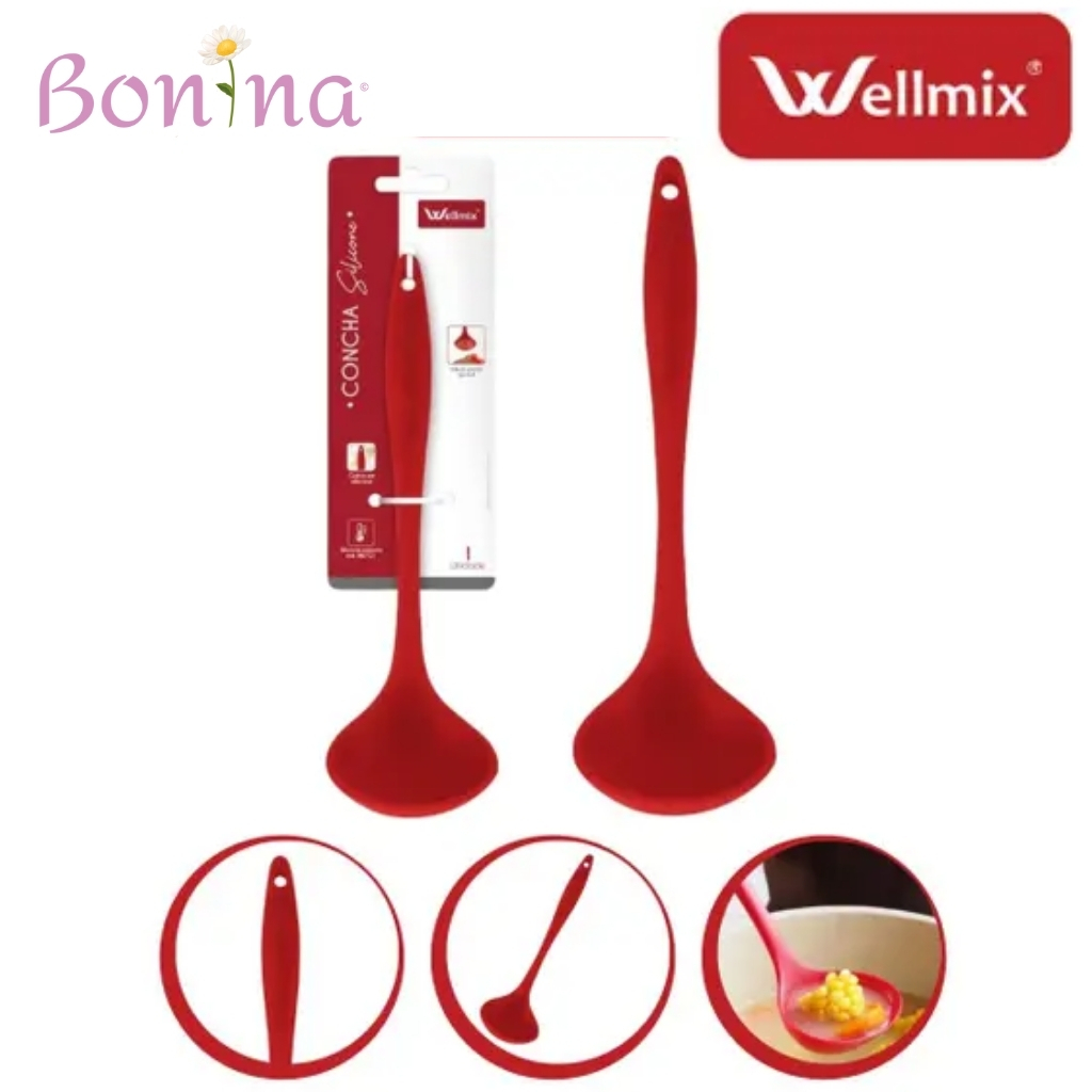 Concha Cozinha de Silicone Utensílio Multiuso Vermelha Preta