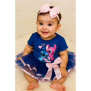 Body Bebe Temático Stitch e Angel Body de Mesversario em Oferta na Shopee