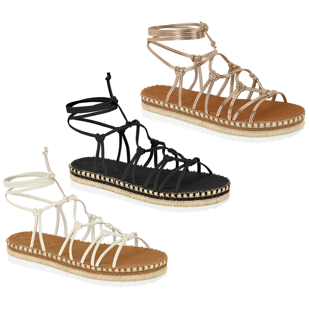 Sandalia Moleca Amarração Papete Original com NF Feminina Casual Flatform Brilho 5447.519 5447519