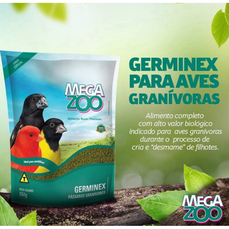 MEGAZOO EXTRUZADA GERMINEX 350G em Oferta na Shopee