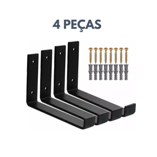 Kit 4 Mão Francesa Invertida Suporte Cantoneira Para Prateleira em Oferta na Shopee