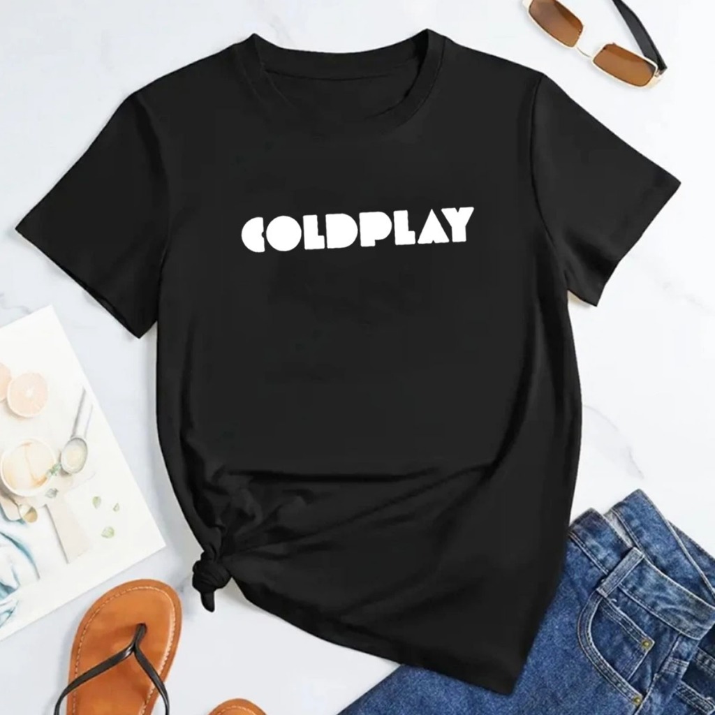 Camiseta Feminina T Shirt Promoção Algodão Confortavel ColdPlay Banda Rock Internacional Exclusiva Casual RR