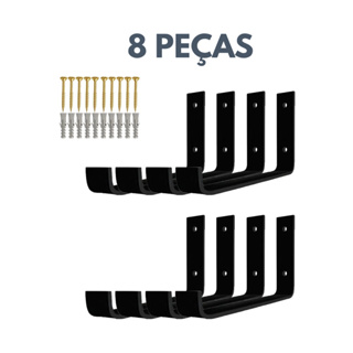 Kit 8 Mão Francesa Invertida Suporte Cantoneira Para Prateleira em Oferta na Shopee